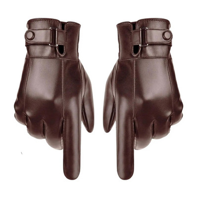 Kindad Meeste Talvised PU-nahast Tuulekindlad Külmakindad Nupp Soojad Labakindad Luksuslik PU-nahast Sõit Meeste Sport Väliskindad