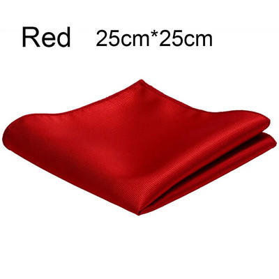Ricnais klasszikus selyem zsebkendők tömör 25cm*25cm Hanky Red Gold Pezsgős zseb négyzet Férfi Esküvői Üzleti Party