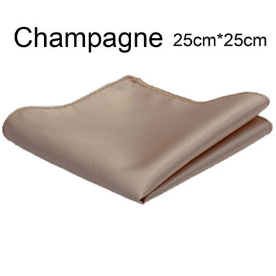 Ricnais klasszikus selyem zsebkendők tömör 25cm*25cm Hanky Red Gold Pezsgős zseb négyzet Férfi Esküvői Üzleti Party