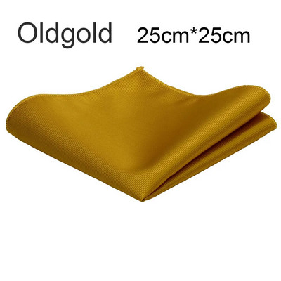 Ricnais klasszikus selyem zsebkendők tömör 25cm*25cm Hanky Red Gold Pezsgős zseb négyzet Férfi Esküvői Üzleti Party
