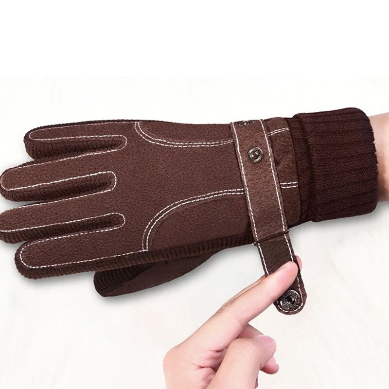 Talvine rattasõit seanahast kindad tuulekindlad soojad mootorratta fliisist suusad jalgrattasõidu külmad nahkkindad meestele