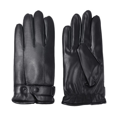 Χειμερινά ανδρικά γάντια Μαύρα PU Δερμάτινα γάντια και γάντια Keep Warm Οθόνη αφής αντιανεμική Driving Guantes Ανδρικό Business Casual Glove