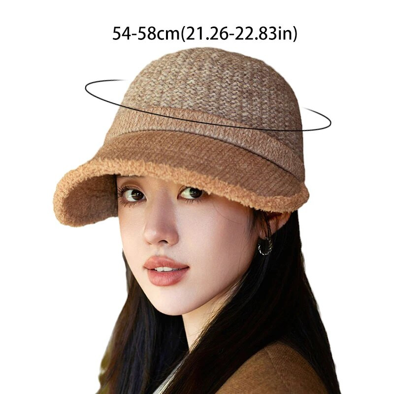 Ležerne kape sa šiltom podstavljene od flisa Jednobojne vunene pletene kape Elegantna ženska pahuljasta bejzbol kapa Zimska deblja topla biciklistička kapa