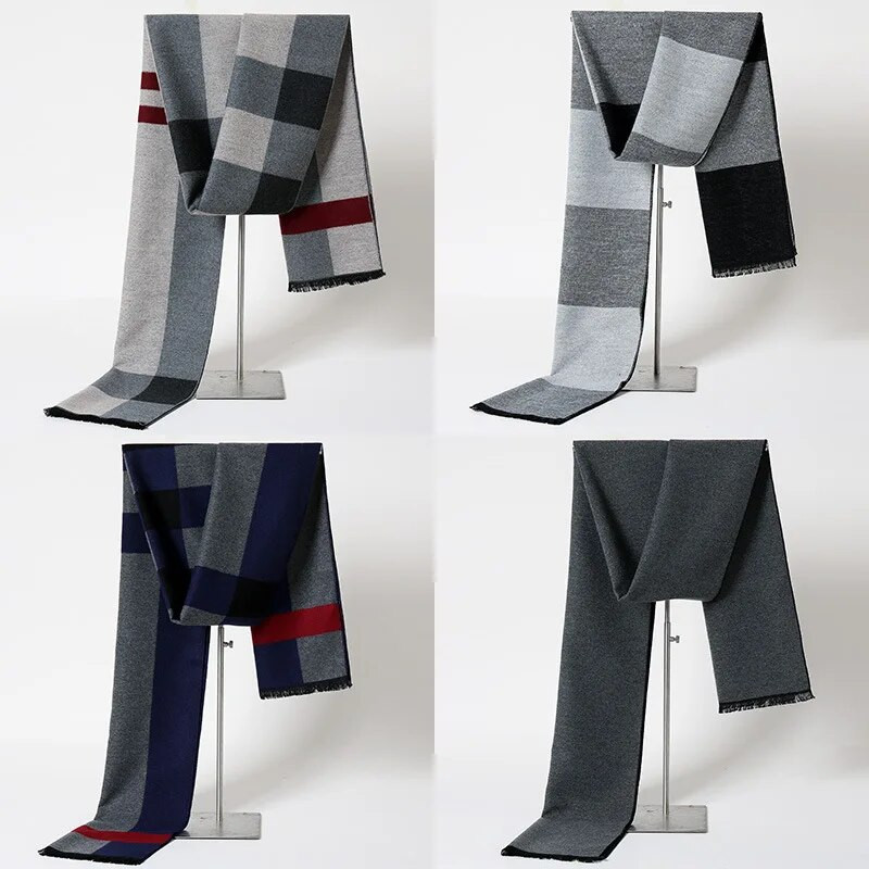 2022 New Europe Fashion Kendő Sálak Férfi Tél Meleg Tartan Sál Üzleti Kockás Pamut Pakolás Bufanda Foulard szaliki i chusty