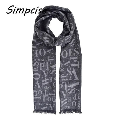 Zimski muški topli šal Vrući novi dizajn Muški šalovi s ispisom slova Zimski šalovi od kašmira Mekani muški šal A3A18933