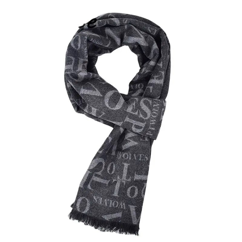 Zimski muški topli šal Vrući novi dizajn Muški šalovi s ispisom slova Zimski šalovi od kašmira Mekani muški šal A3A18933