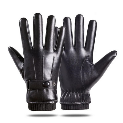 Zimske rukavice Muške kožne rukavice od ovčje kože Sport na otvorenom Topla vunena podstava Vintage dnevna haljina Rukavice za vožnju motocikla
