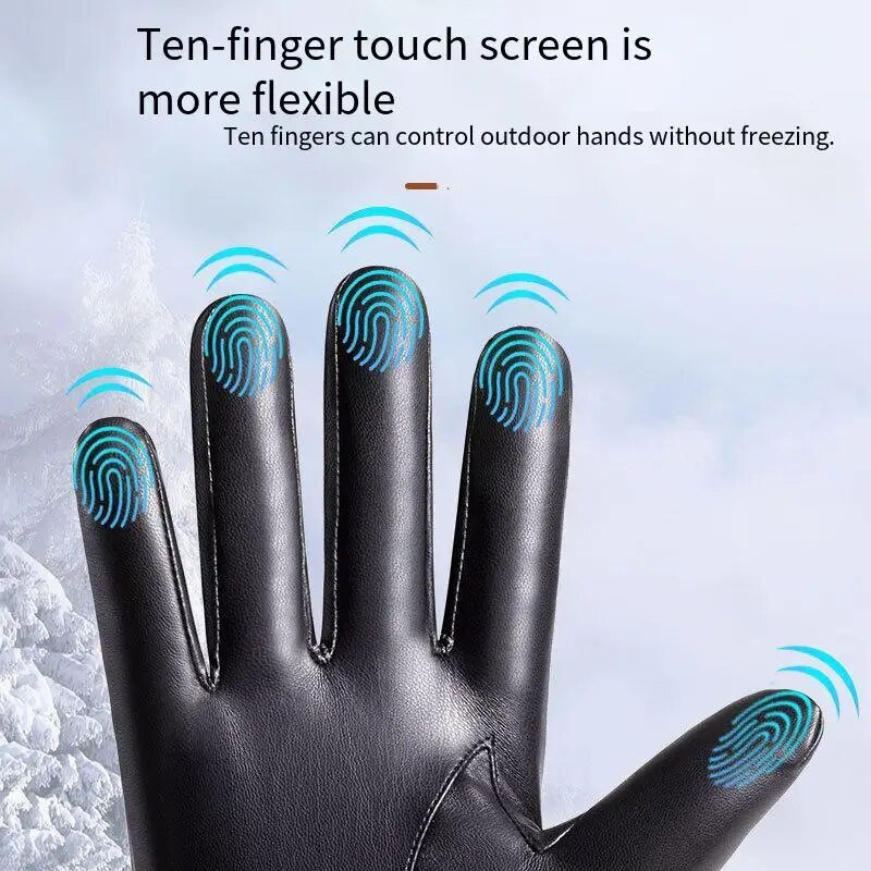 Zimske rukavice Muške kožne rukavice od ovčje kože Sport na otvorenom Topla vunena podstava Vintage dnevna haljina Rukavice za vožnju motocikla