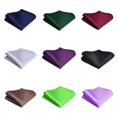 New Fashion Solid Sima Pocket Négyzet Piros Zöld Lila Zsebkendő 25*25cm Selyem Vízálló Felület Férfi Üzleti Esküvő