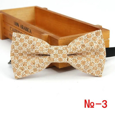 Top új férfi vintage csíkos pontozott parafa csokornyakkendő férfi esküvői alkalmi üzleti retro fa csokornyakkendő pillangó kiegészítők