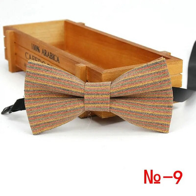 Top új férfi vintage csíkos pontozott parafa csokornyakkendő férfi esküvői alkalmi üzleti retro fa csokornyakkendő pillangó kiegészítők