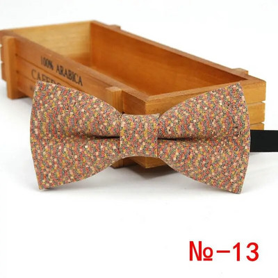 Top új férfi vintage csíkos pontozott parafa csokornyakkendő férfi esküvői alkalmi üzleti retro fa csokornyakkendő pillangó kiegészítők