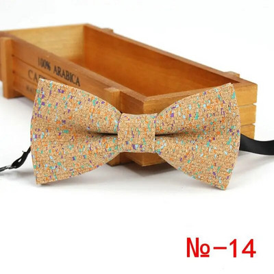 Top új férfi vintage csíkos pontozott parafa csokornyakkendő férfi esküvői alkalmi üzleti retro fa csokornyakkendő pillangó kiegészítők