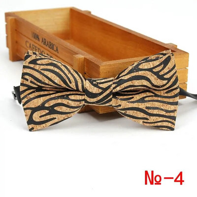 Top új férfi vintage csíkos pontozott parafa csokornyakkendő férfi esküvői alkalmi üzleti retro fa csokornyakkendő pillangó kiegészítők