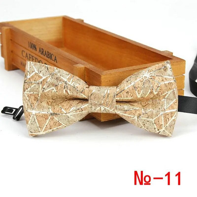 Top új férfi vintage csíkos pontozott parafa csokornyakkendő férfi esküvői alkalmi üzleti retro fa csokornyakkendő pillangó kiegészítők