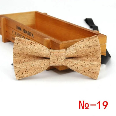 Top új férfi vintage csíkos pontozott parafa csokornyakkendő férfi esküvői alkalmi üzleti retro fa csokornyakkendő pillangó kiegészítők