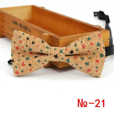 Top új férfi vintage csíkos pontozott parafa csokornyakkendő férfi esküvői alkalmi üzleti retro fa csokornyakkendő pillangó kiegészítők