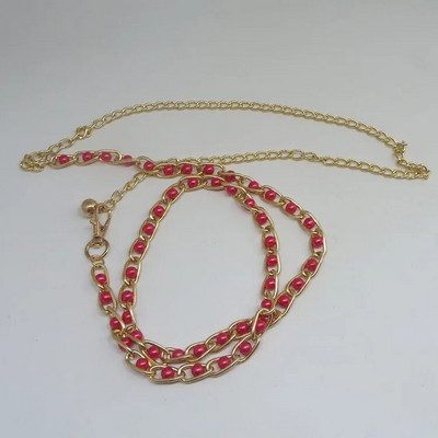 Accesorii pentru rochii pentru femei Lanț de talie Lanț metalic perlat solid Accesorii vestimentare versatile Curele subțiri din perle