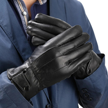 Long Keeper Mr Right Ръкавици от естествена кожа с високо качество 2018 Мъжки зимни ветроустойчиви ръкавици luva Full Finger Glove Keep Warm guantes