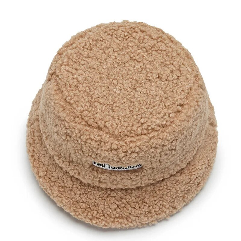 2023 ΝΕΟ Καπέλο με κουβά Lamb Faux Fur Winter ζεστά βελούδινα καπέλα από βελούδο για γυναίκες Lady Thicken Bob Panama Καπέλα ψαράδικου εξωτερικού χώρου