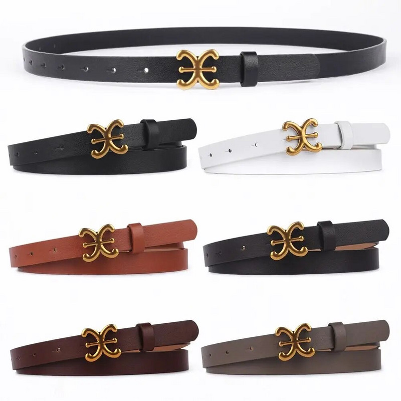 Divat Luxus Dizájn Lezser vintage fém C csat derékszíj Nadrágruha Övek Vékony derékszíj bőröv