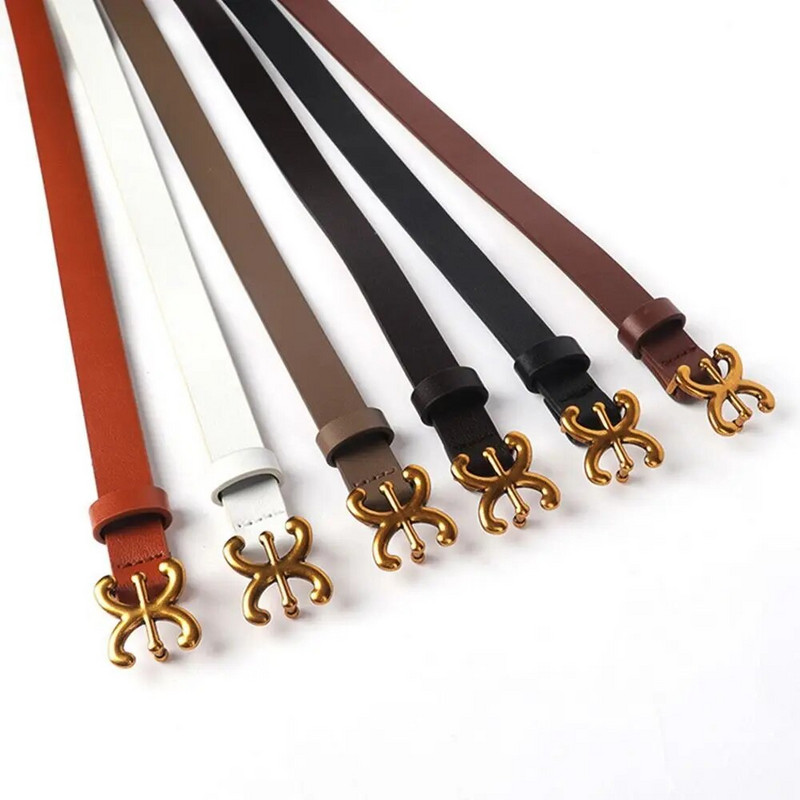 Divat Luxus Dizájn Lezser vintage fém C csat derékszíj Nadrágruha Övek Vékony derékszíj bőröv