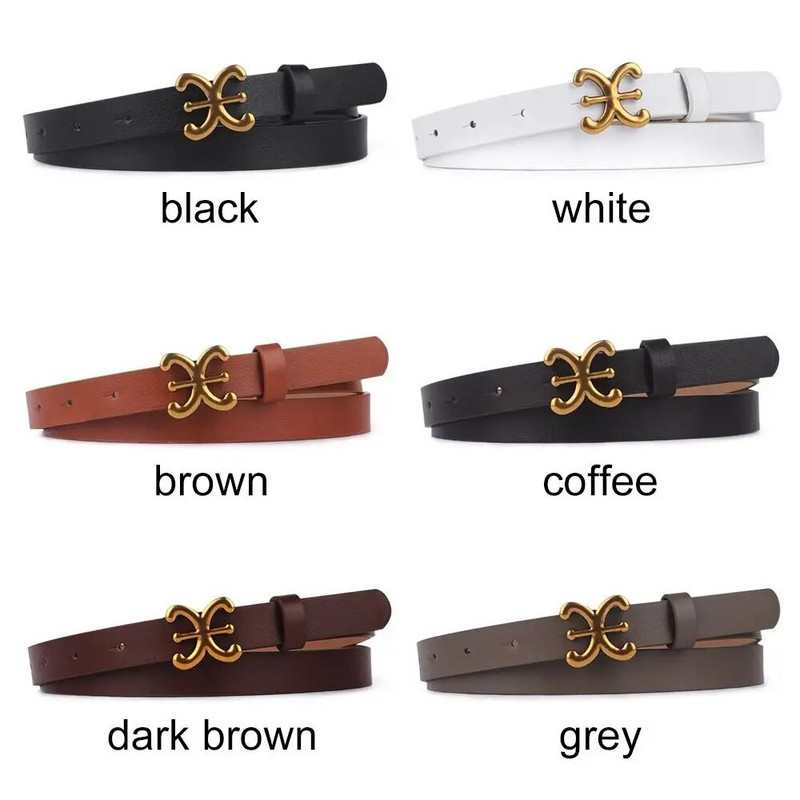 Divat Luxus Dizájn Lezser vintage fém C csat derékszíj Nadrágruha Övek Vékony derékszíj bőröv