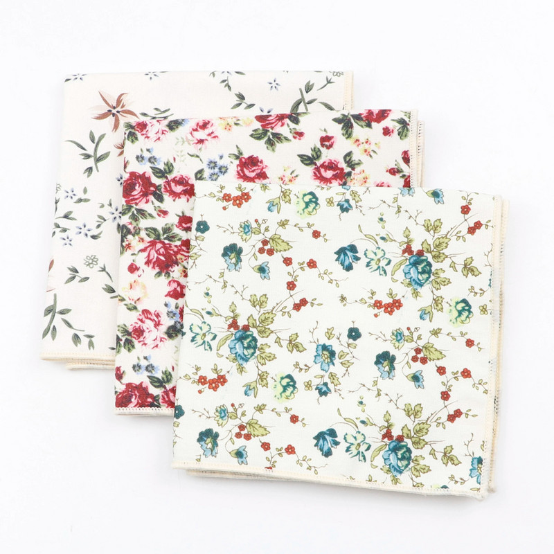 Novi džepni kvadrat za muškarce Žene Cvjetni rupčić Škrinja Vjenčanica s printom Polly Ručnici Hanky