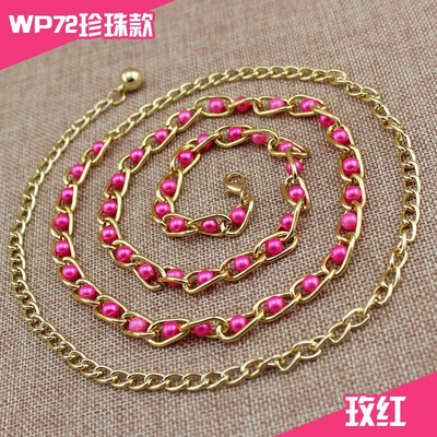 Modni, elegantni ženski metalni podesivi tanki ženski lanac oko struka, ženski remen, remen za haljine, biserni ukrasni dodaci za odjeću