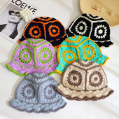 Ljetna ženska pletena kapa 2022., modni cvjetni uzorak, svijetlih boja, šuplji ukras, šešir od sunca, odjevni dodatak