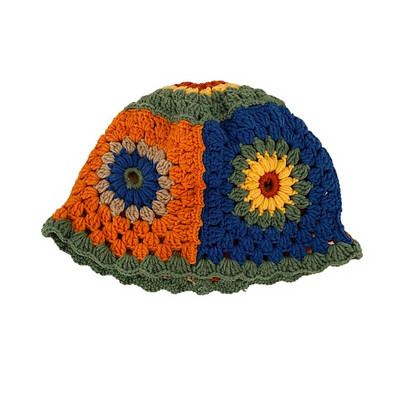 Ljetna ženska pletena kapa 2022., modni cvjetni uzorak, svijetlih boja, šuplji ukras, šešir od sunca, odjevni dodatak