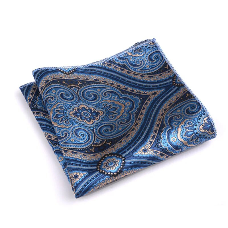 New Fashion Pocket Square Green Navy värviline taskurätik 23*23cm siidist lilleline triibuline Paisley Hanky ülikond meeste äripulmad