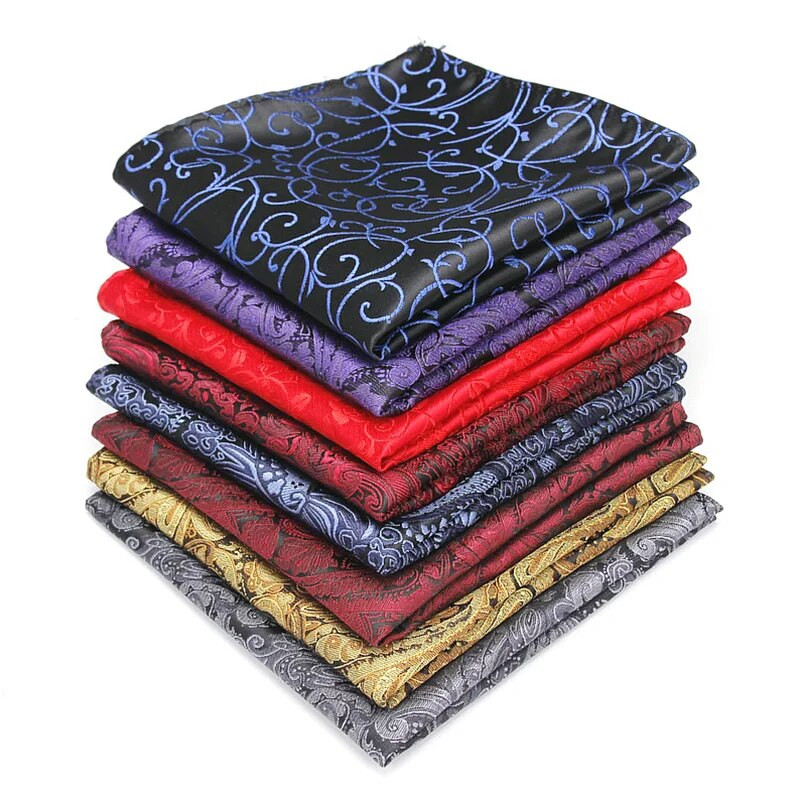 New Fashion Pocket Square Green Navy värviline taskurätik 23*23cm siidist lilleline triibuline Paisley Hanky ülikond meeste äripulmad