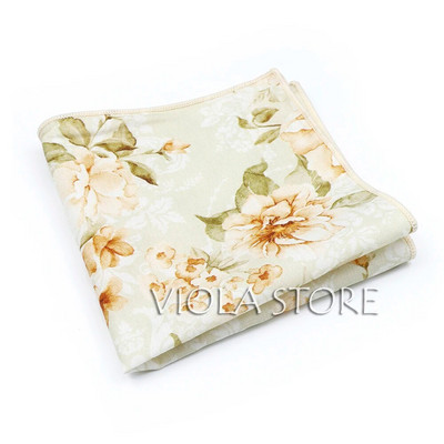 Top új virágos kamélia rózsa lótusz 100% pamut Hankie 23 cm férfi esküvői parti napi öltöny négyzet alakú ajándék szmoking nyakkendő kiegészítő