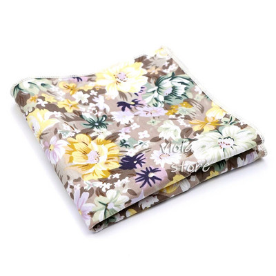 Top új virágos kamélia rózsa lótusz 100% pamut Hankie 23 cm férfi esküvői parti napi öltöny négyzet alakú ajándék szmoking nyakkendő kiegészítő