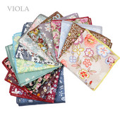 Cvjetni crtani rupčić 100% pamuk maramica 23 cm Žene Muškarci Svadbena zabava Ružičasto Zeleni džepni kvadrat Poklon odijelo Dodatak za leptir mašnu