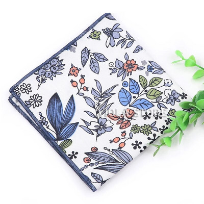 Cvjetni crtani rupčić 100% pamuk maramica 23 cm Žene Muškarci Svadbena zabava Ružičasto Zeleni džepni kvadrat Poklon odijelo Dodatak za leptir mašnu