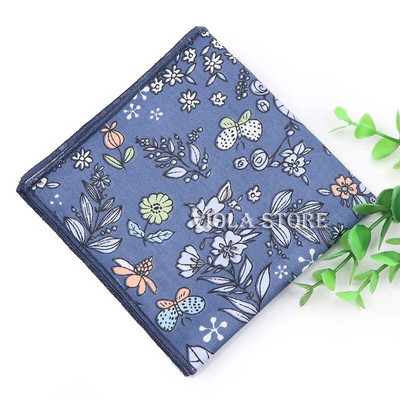 Cvjetni crtani rupčić 100% pamuk maramica 23 cm Žene Muškarci Svadbena zabava Ružičasto Zeleni džepni kvadrat Poklon odijelo Dodatak za leptir mašnu