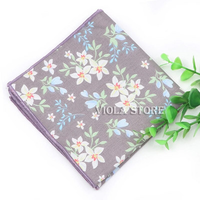 Cvjetni crtani rupčić 100% pamuk maramica 23 cm Žene Muškarci Svadbena zabava Ružičasto Zeleni džepni kvadrat Poklon odijelo Dodatak za leptir mašnu