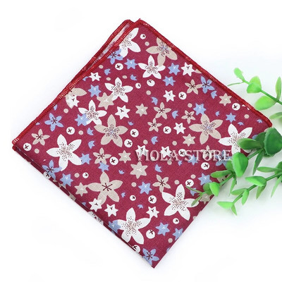 Cvjetni crtani rupčić 100% pamuk maramica 23 cm Žene Muškarci Svadbena zabava Ružičasto Zeleni džepni kvadrat Poklon odijelo Dodatak za leptir mašnu