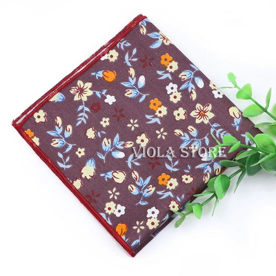 Cvjetni crtani rupčić 100% pamuk maramica 23 cm Žene Muškarci Svadbena zabava Ružičasto Zeleni džepni kvadrat Poklon odijelo Dodatak za leptir mašnu