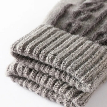 Висококачествени зимни ръкавици Плетени топли ръкавици със сензорен екран Жени Мъже Топли еластични дебели ръкавици за плетиво