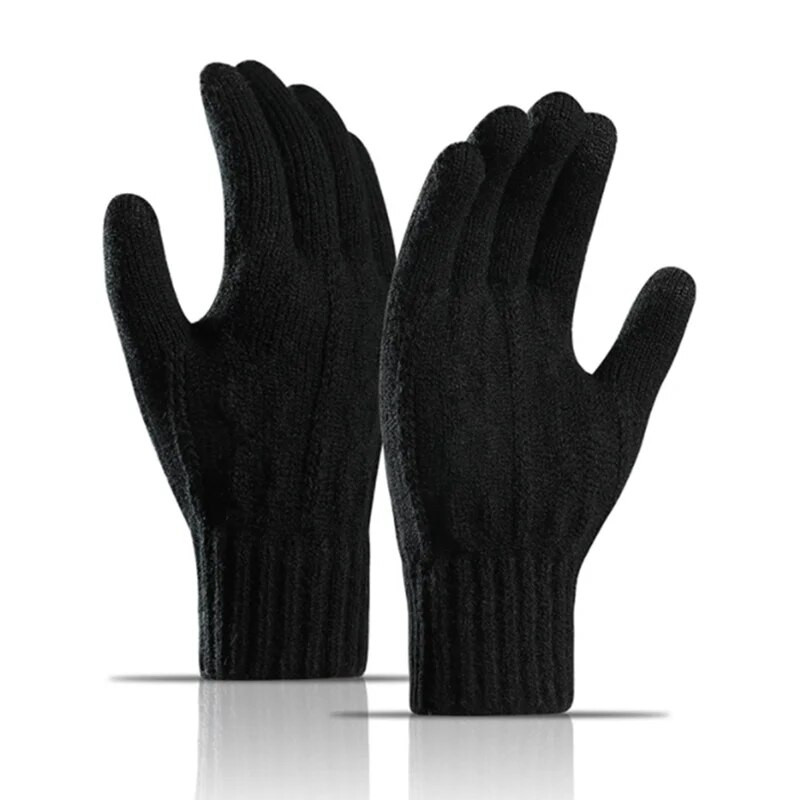 Visokokvalitetne zimske rukavice Pletene tople rukavice za ekran osjetljiv na dodir Žene Muškarci Tople rastezljive debele rukavice za pletenje