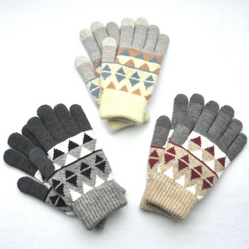 Мъже, жени, зима, плътни плюшени топли ръкавици, нови алпака, кадифе, ромб, сензорен екран, плетени ръкавици, ръкавици за колоездене на открито, ски ръкавици