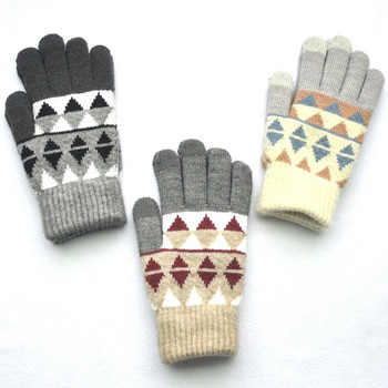 Мъже, жени, зима, плътни плюшени топли ръкавици, нови алпака, кадифе, ромб, сензорен екран, плетени ръкавици, ръкавици за колоездене на открито, ски ръкавици