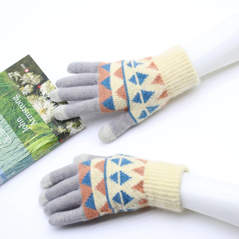 Muškarci Žene Zimske deblje plišane tople rukavice Nove alpaka baršun romb dodirni zaslon pletene rukavice za vanjske biciklističke skijaške rukavice