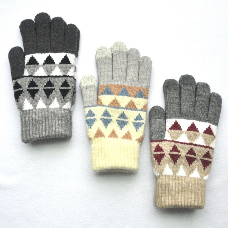 Muškarci Žene Zimske deblje plišane tople rukavice Nove alpaka baršun romb dodirni zaslon pletene rukavice za vanjske biciklističke skijaške rukavice