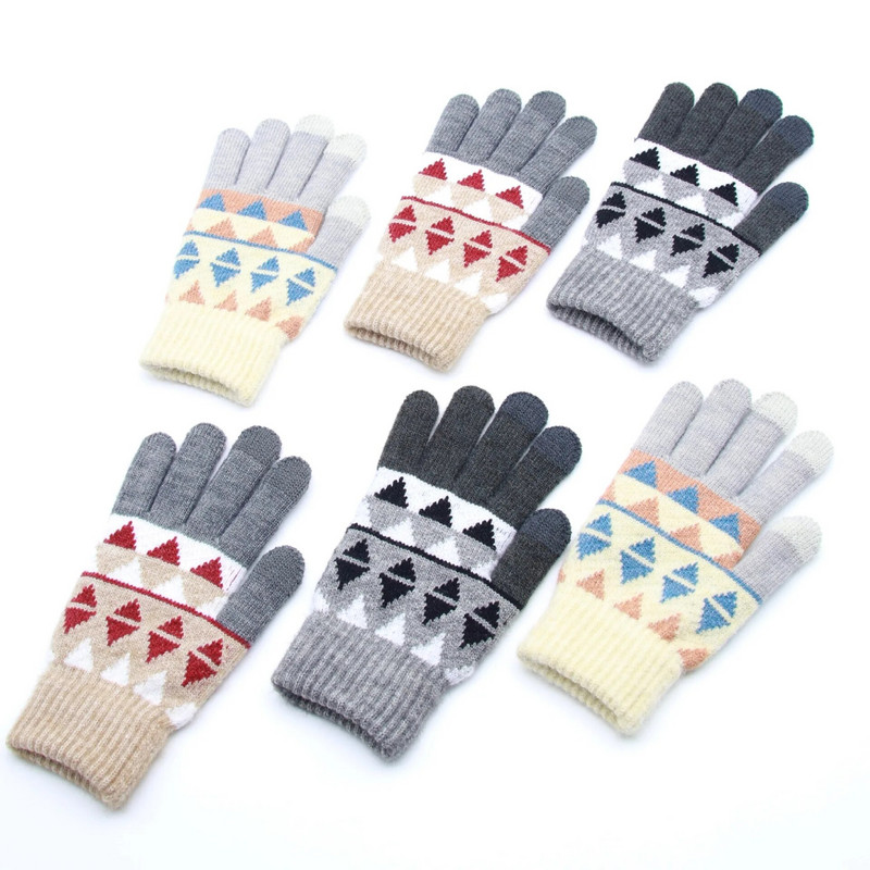 Muškarci Žene Zimske deblje plišane tople rukavice Nove alpaka baršun romb dodirni zaslon pletene rukavice za vanjske biciklističke skijaške rukavice