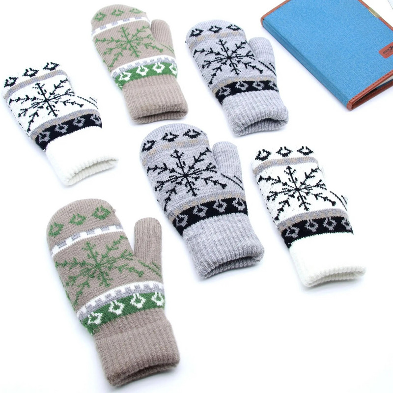 Nove zimske deblje plišane tople rukavice za muškarce Žene Snowflake Jacquard rukavice za pletenje na otvorenom Biciklizam Skijanje Pletene rukavice