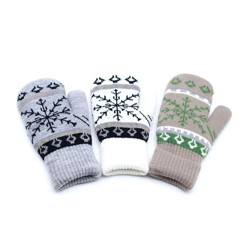 Nove zimske deblje plišane tople rukavice za muškarce Žene Snowflake Jacquard rukavice za pletenje na otvorenom Biciklizam Skijanje Pletene rukavice